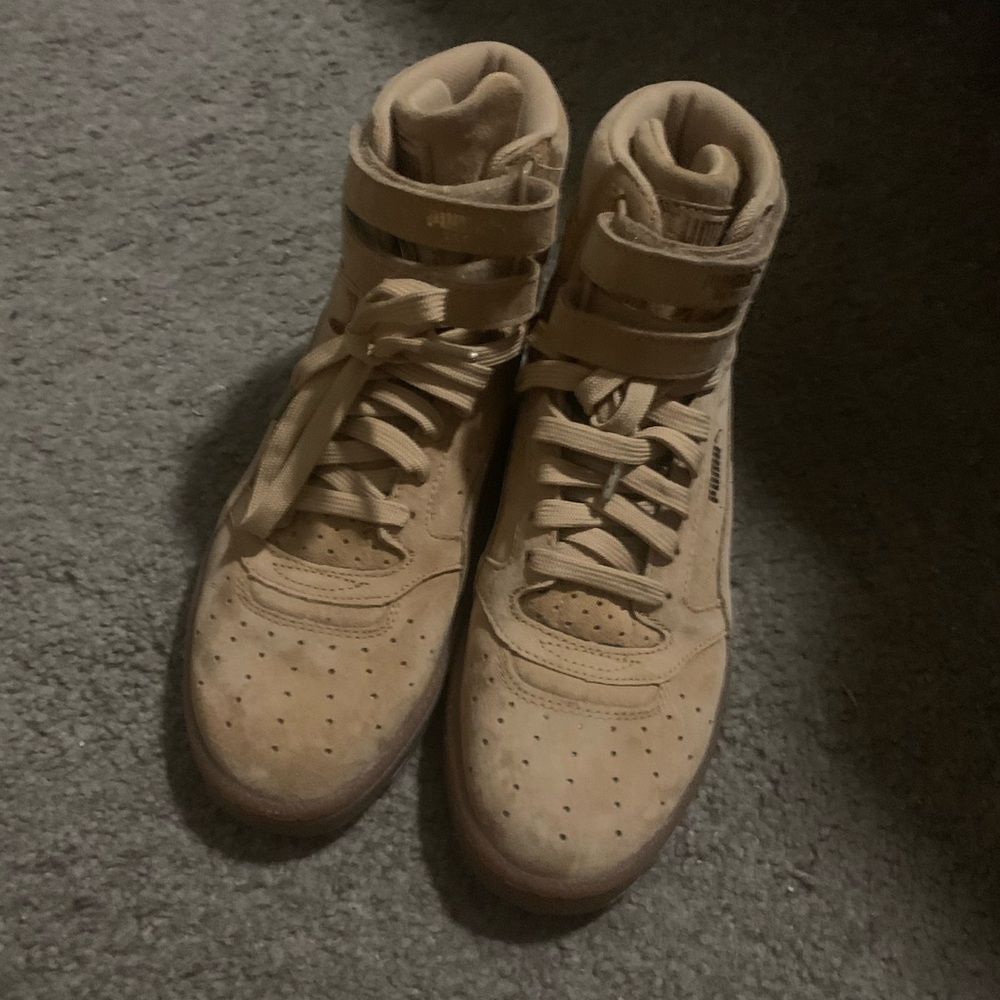 Puma High-Top Tan Sneakers